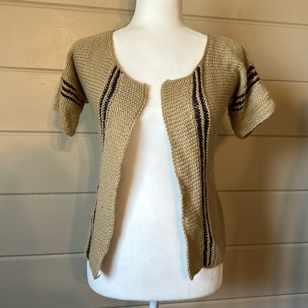 Hard to Find Ecoté Crochet Knit Short Sleeve Cardigan Vintage Boho Size Small